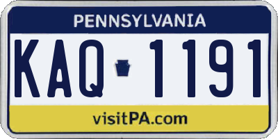PA license plate KAQ1191