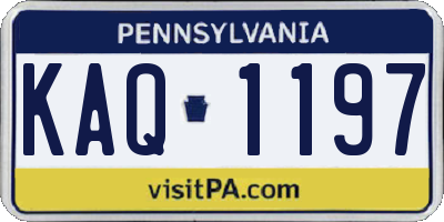 PA license plate KAQ1197