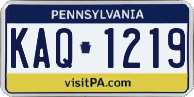 PA license plate KAQ1219