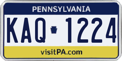 PA license plate KAQ1224