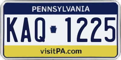 PA license plate KAQ1225
