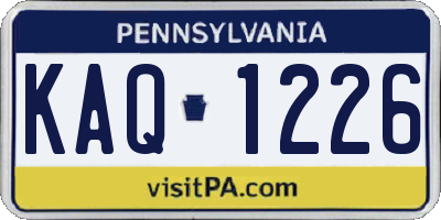 PA license plate KAQ1226