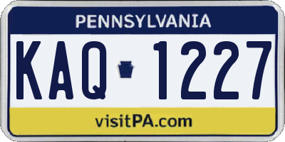 PA license plate KAQ1227