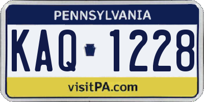 PA license plate KAQ1228