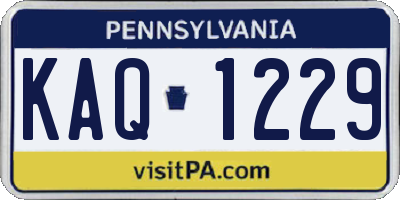PA license plate KAQ1229