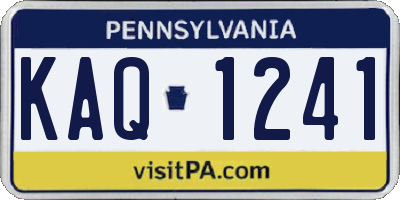 PA license plate KAQ1241