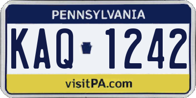 PA license plate KAQ1242