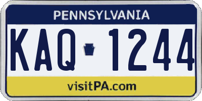 PA license plate KAQ1244