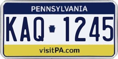 PA license plate KAQ1245