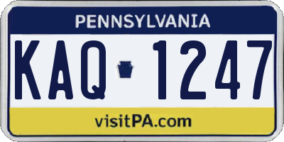 PA license plate KAQ1247