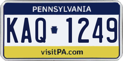 PA license plate KAQ1249