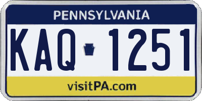 PA license plate KAQ1251