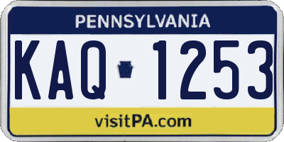 PA license plate KAQ1253