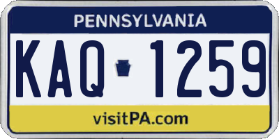 PA license plate KAQ1259
