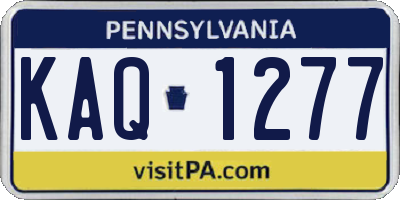PA license plate KAQ1277