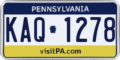 PA license plate KAQ1278