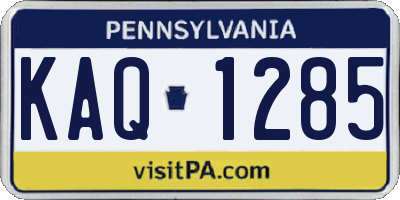 PA license plate KAQ1285