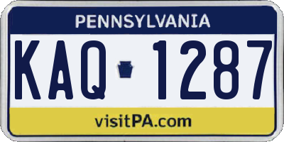 PA license plate KAQ1287