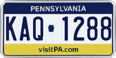 PA license plate KAQ1288