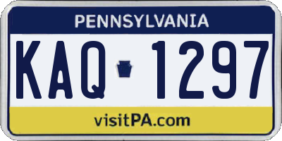 PA license plate KAQ1297
