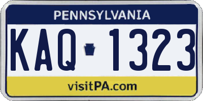 PA license plate KAQ1323