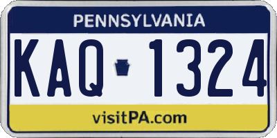 PA license plate KAQ1324