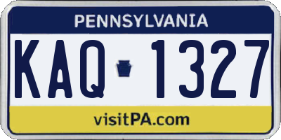 PA license plate KAQ1327