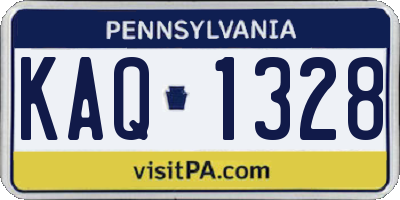 PA license plate KAQ1328