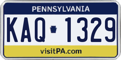 PA license plate KAQ1329