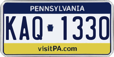 PA license plate KAQ1330
