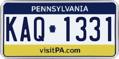 PA license plate KAQ1331