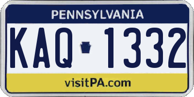 PA license plate KAQ1332