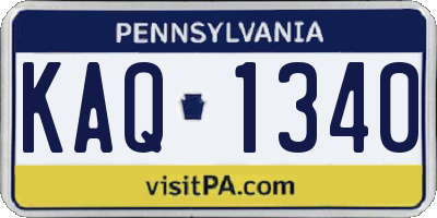 PA license plate KAQ1340