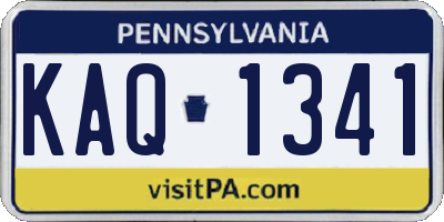 PA license plate KAQ1341