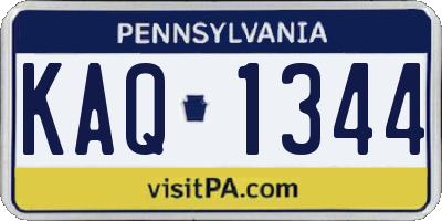 PA license plate KAQ1344