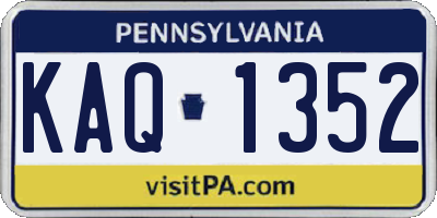 PA license plate KAQ1352