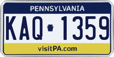 PA license plate KAQ1359