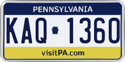 PA license plate KAQ1360