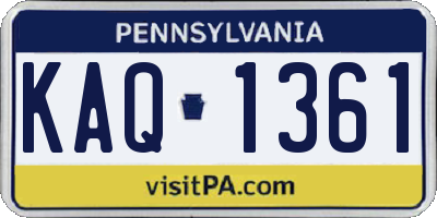PA license plate KAQ1361