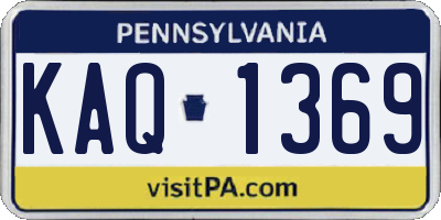 PA license plate KAQ1369
