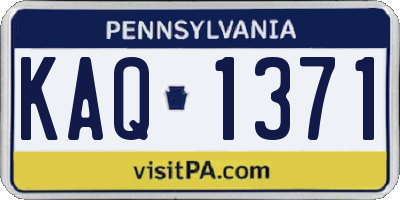 PA license plate KAQ1371