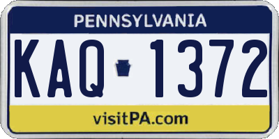 PA license plate KAQ1372