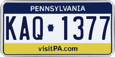 PA license plate KAQ1377