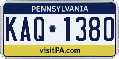 PA license plate KAQ1380