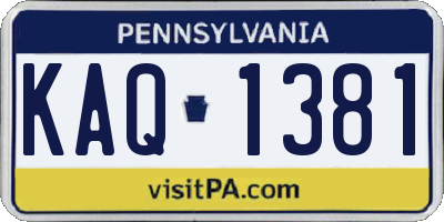 PA license plate KAQ1381
