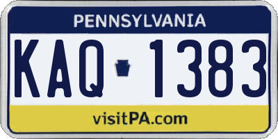 PA license plate KAQ1383