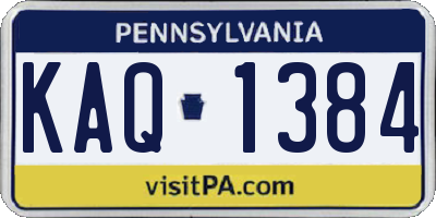 PA license plate KAQ1384