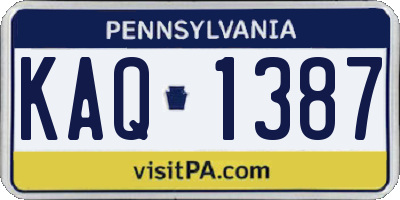 PA license plate KAQ1387
