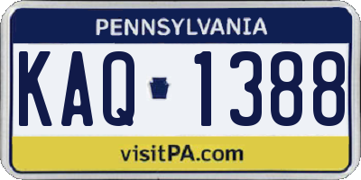 PA license plate KAQ1388