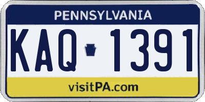 PA license plate KAQ1391